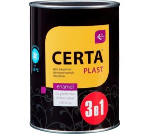 CERTA-PLAST грунт-эмаль 3 в 1 по ржавчине ярко-красный до 150*С 0,8 кг